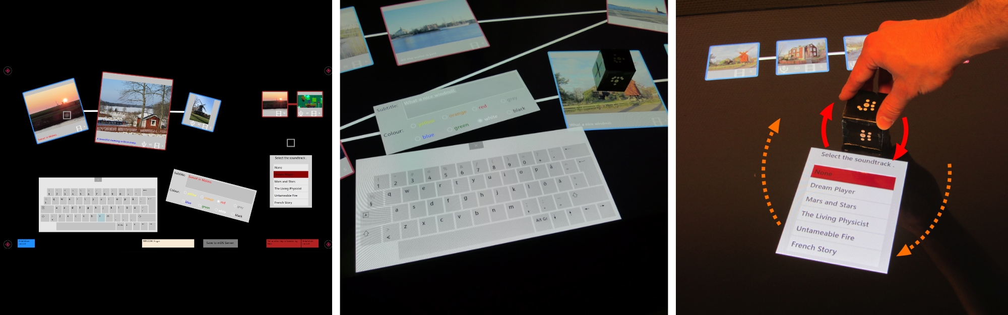 A collage of three images that visually represent the research about Collaborative mobile Digital Storytelling.