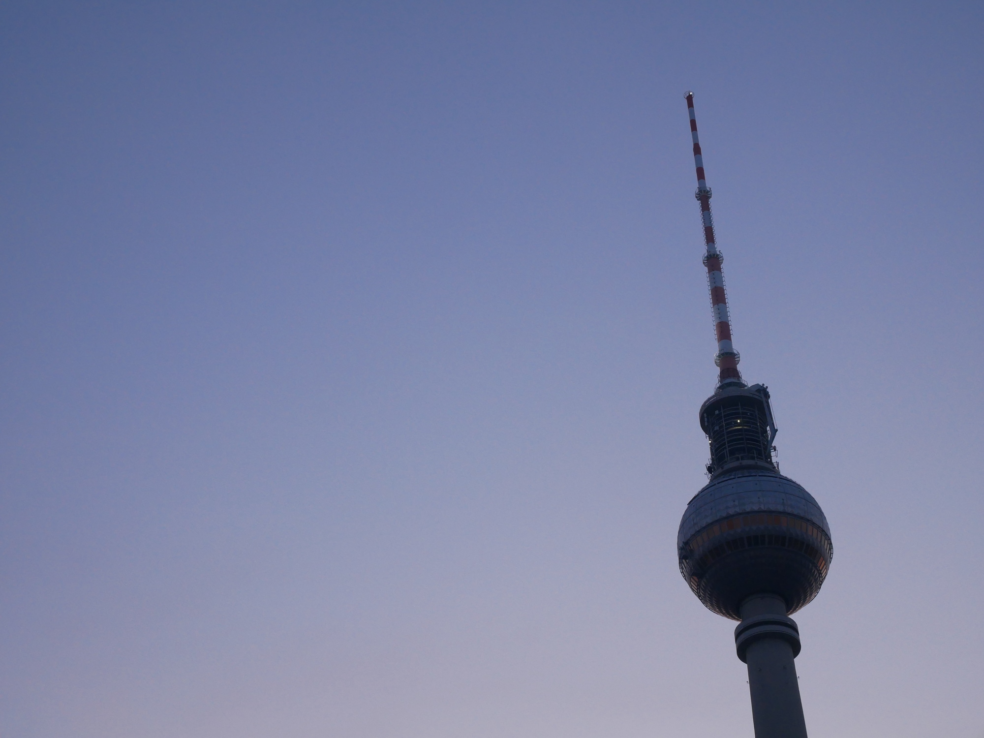 A photo taken at the Fernsehturm in Berlin.