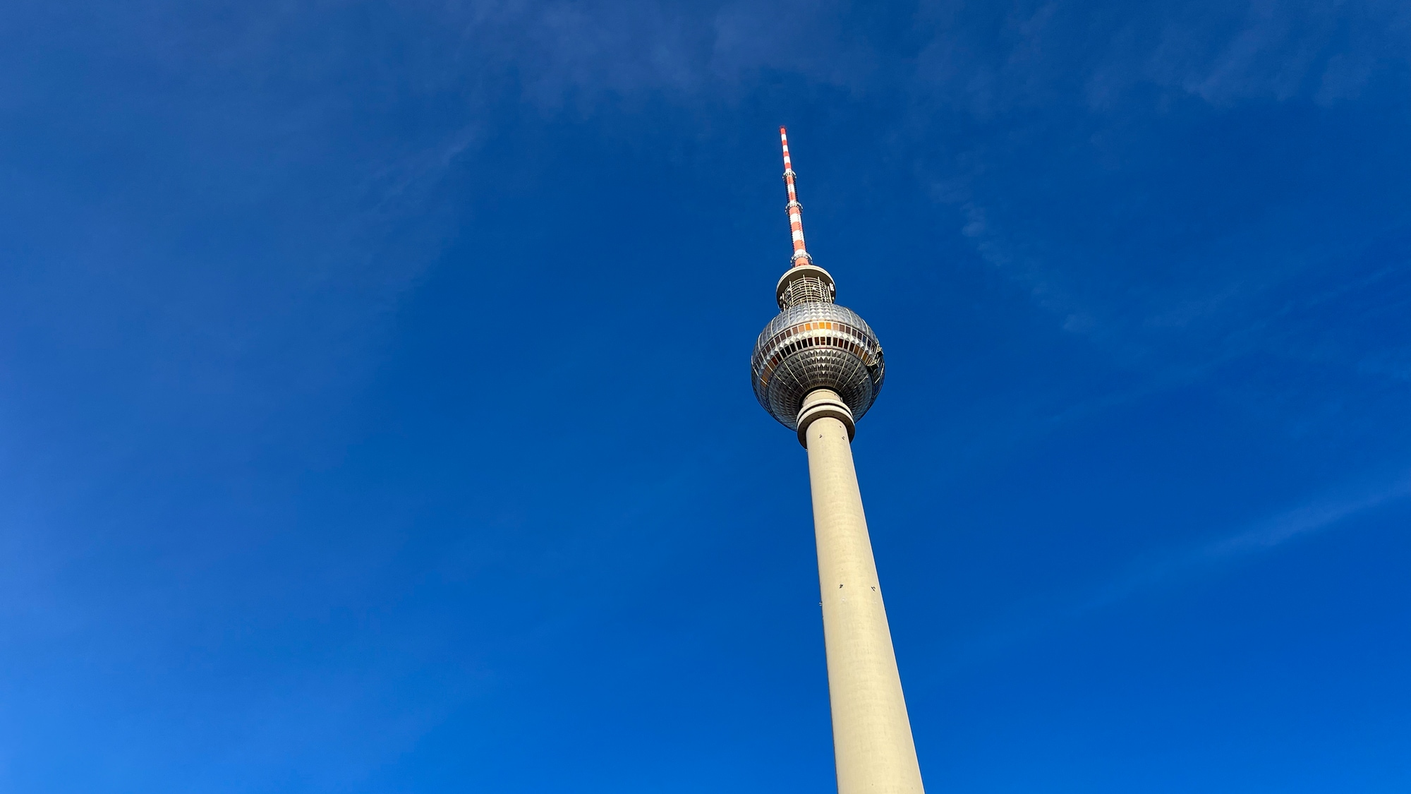 A photo taken at the Fernsehturm in Berlin.