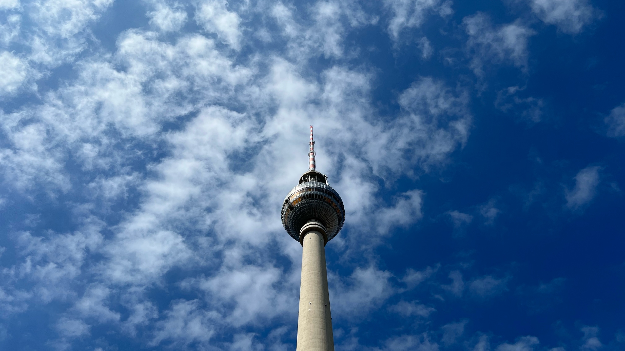 A photo taken at the Fernsehturm in Berlin.