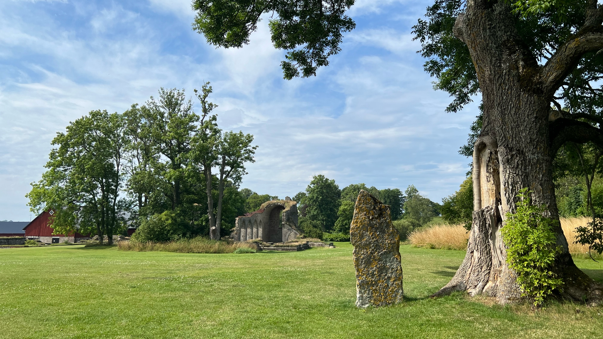 A photo taken at Alvastra Klosterruin along Pilgrimsrundan.