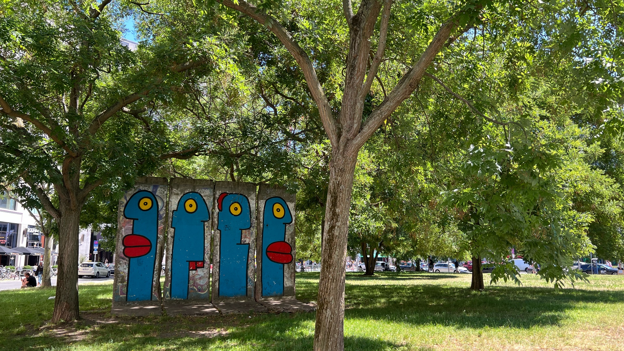 A photo taken of the Berlin Wall (remains) at Potsdamer Platz in Berlin.